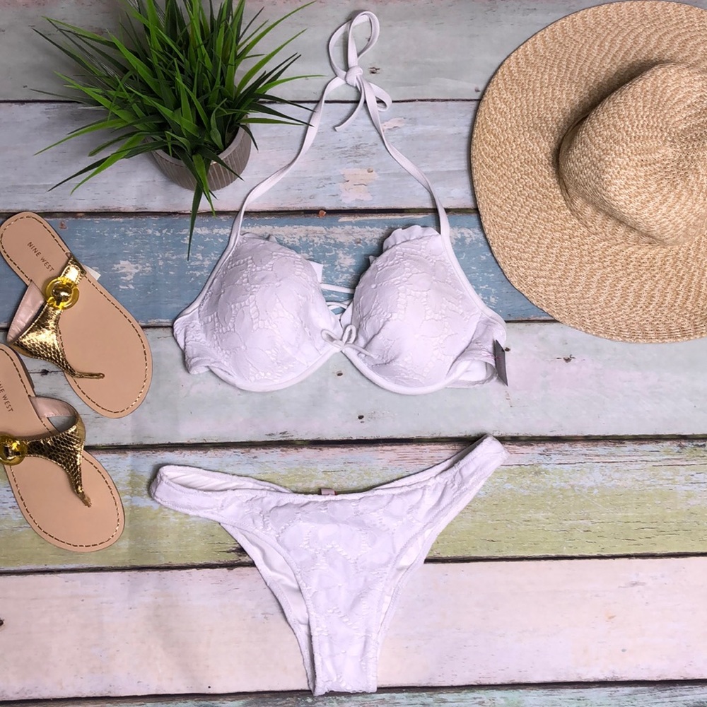 Victoria’s Secret white eyelet lace bikini